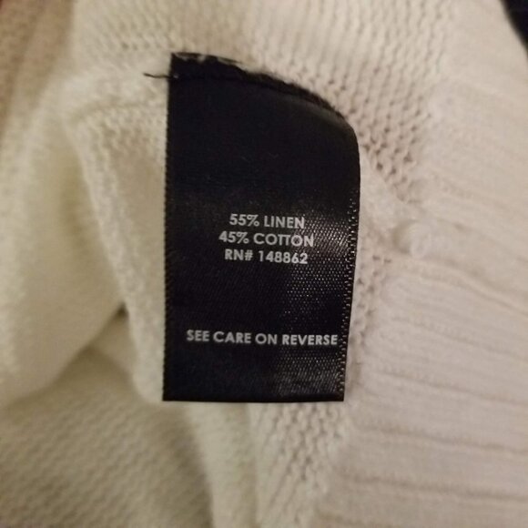 Torrid Linen V-Neck Lace Up Open Knit Light Short Sleeve Sweater Top Size 0X - Picture 8 of 8